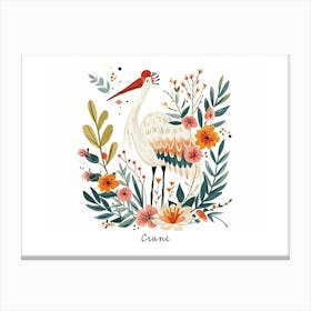 Little Floral Crane 3 Poster Canvas Print