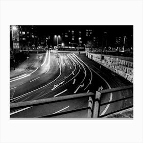 Black And White Street Scene Canvas Print