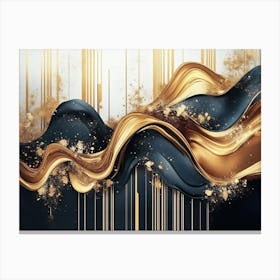 Abstract Gold And Black Painting 2 Canvas Print