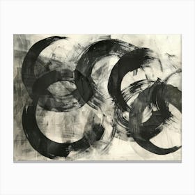 Black And White Circles 2 Canvas Print