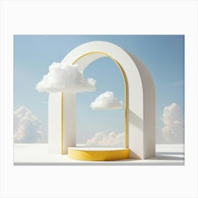 Cumulus Cloud Bathing In Sunlight Acting As A Metaphor For A Dream Resembling An Arch And Shaped Li (6) Canvas Print