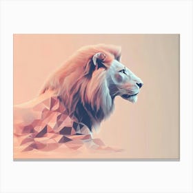 Lion Panthera Animal Abstract Art In Pastel Colors Canvas Print