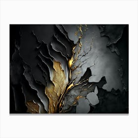 Dark and Gold Elegant Abstract Canvas Print