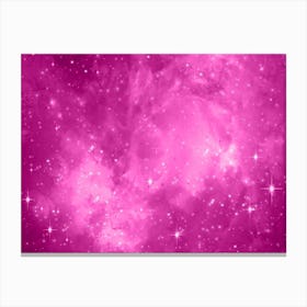 Rose Pink Galaxy Space Background Canvas Print