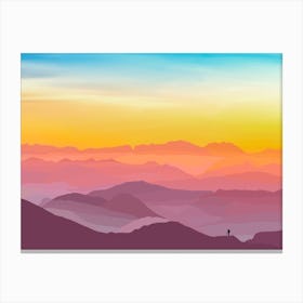 Wanderlust - Sunset In The Mountains Canvas Print