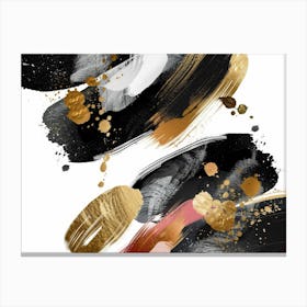 Abstract Gold And Black Painting 53 Canvas Print