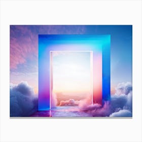 Geometric Portal Opening Into A Swirl Of Abstract Dreamy Sky Portal Edges Sharp And Defined Against (2) Canvas Print