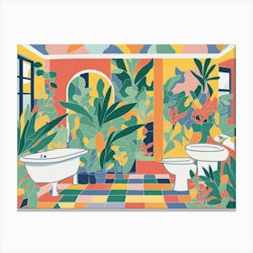 Tropical Bathroom 3 Canvas Print