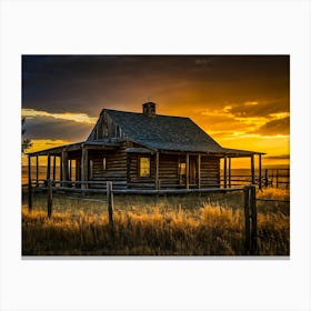 Sunset At The Cabin 1 Canvas Print