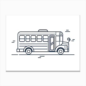 School Bus Line Icon 3 Canvas Print