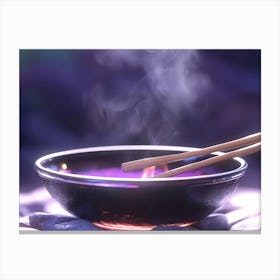 Bowl Of Soup With Chopsticks Canvas Print