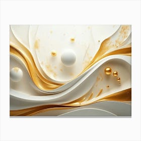 Abstract Gold And White Canvas Print