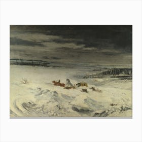 The Diligence In The Snow, Gustave Courbet Canvas Print