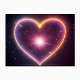 A Colorful Glowing Heart On A Dark Background Horizontal Composition 15 Canvas Print