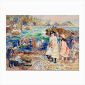 Children On The Seashore, Pierre Auguste Renoir Canvas Print