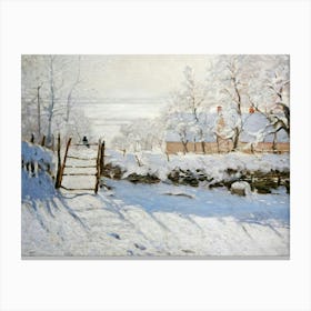 Claude Monet'S Winter Landscape Canvas Print