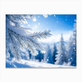 Crystal Snowfall Fresh Holiday Frost Icy Snowflake Texture Beautiful Light Season Hoar Fr (36) Canvas Print