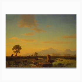 Ruins Of Paestum, Albert Bierstadt Canvas Print