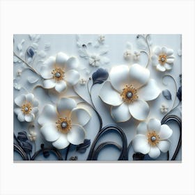 White Flowers 16 Canvas Print