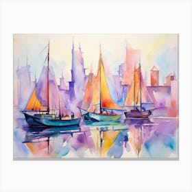 Sailboats In Chicago Canvas Print