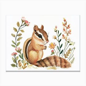 Little Floral Chipmunk 3 Canvas Print