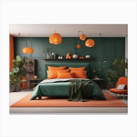 Green Bedroom Canvas Print