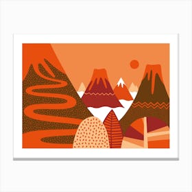 Orange Utopian Landscape Canvas Print