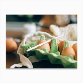 Eggs In An Egg Carton 1 Canvas Print