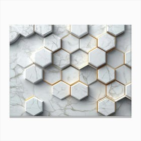 Marble Hexagons Canvas Print