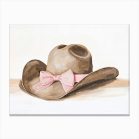 Cowgirl bow Hat Canvas Print