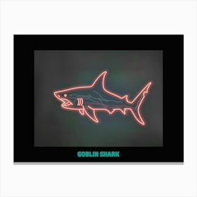 Neon Goblin Shark 7 Poster Canvas Print