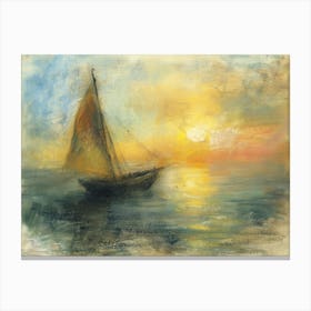 Sailboat At Sunset 38 Canvas Print