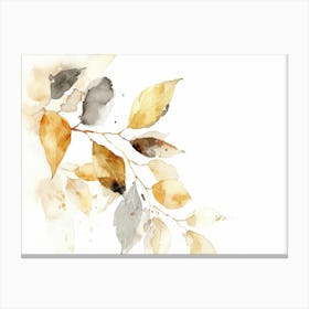 Watercolor Of Autumn Leaves Canvas Print