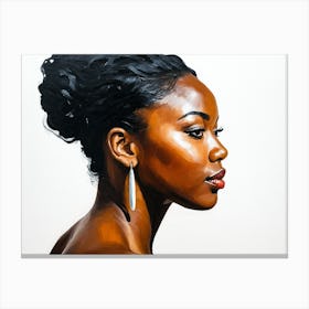 Side Profile Of Beautiful Woman Oil Painting 138 Canvas Print