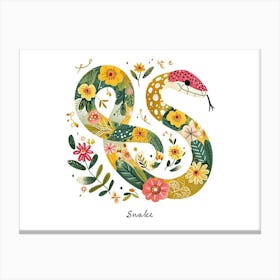 Little Floral Snake 2 Poster Canvas Print