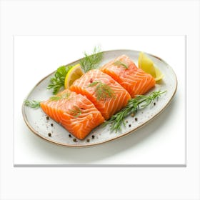 Salmon On A Plate 16 Canvas Print