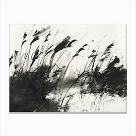 Black And White Ink On Paper Canvas Print