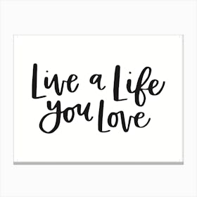 Live A Life You Love Canvas Print