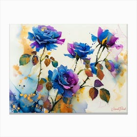 A Climbing Blue Rose Plant Canvas Print