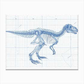 Camarasaurus Dinosaur Skeleton Sketch Canvas Print