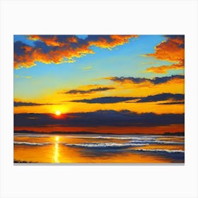 Sunset Over The Ocean 10 Canvas Print