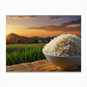 Rice In A Bowl At Sunset Canvas Print