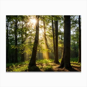 Sunrise In The Forest 1 Canvas Print