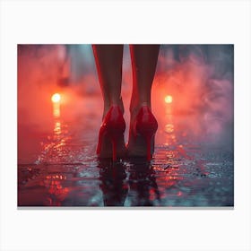 Red Shoes In The Rain Canvas Print