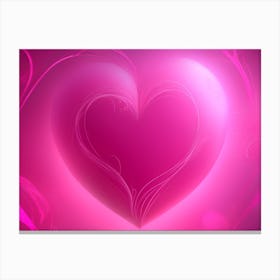 A Glowing Pink Heart Vibrant Horizontal Composition 91 Canvas Print