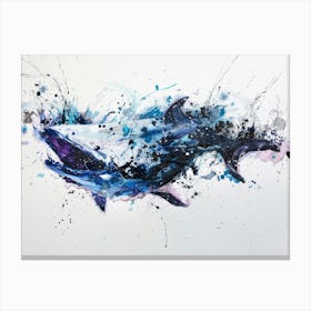 Dolphins In The Water Canvas Print