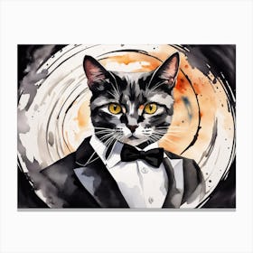 Cat in Tuxedo Canvas Print