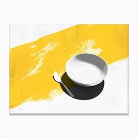 Yellow Bowl And Spoon Canvas Print