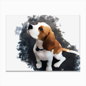 Beagle Dog Watercolor Animal Artistic Canvas Print