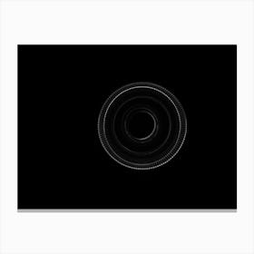 Glowing Abstract Curved Black And White Lines Canvas Print